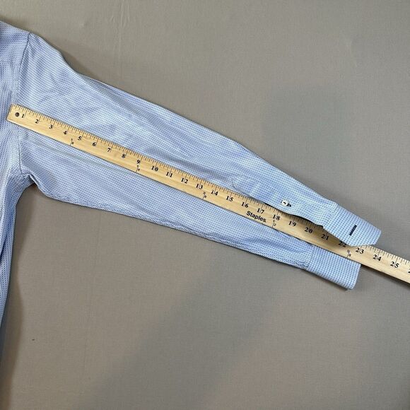 ETON Geometric Strech Shirt  size 17.5 Blue dress shirt - Picture 6 of 6